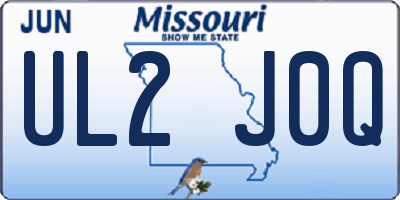 MO license plate UL2J0Q