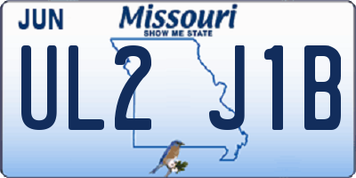 MO license plate UL2J1B
