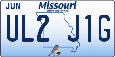 MO license plate UL2J1G