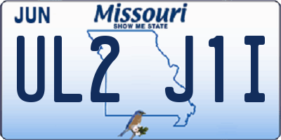 MO license plate UL2J1I