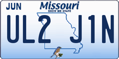 MO license plate UL2J1N