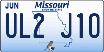 MO license plate UL2J1O