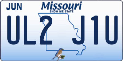 MO license plate UL2J1U