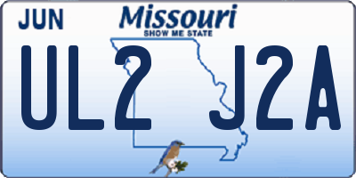 MO license plate UL2J2A
