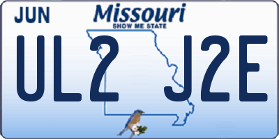 MO license plate UL2J2E
