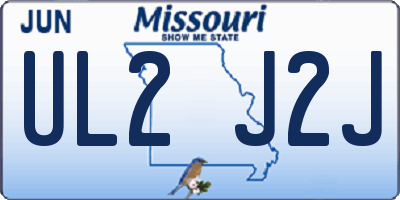 MO license plate UL2J2J