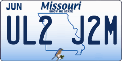 MO license plate UL2J2M