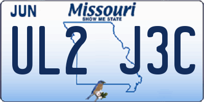MO license plate UL2J3C