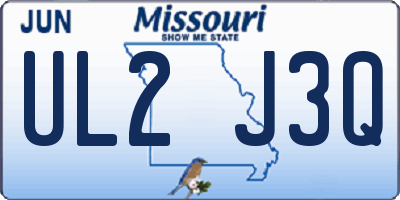 MO license plate UL2J3Q