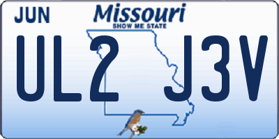 MO license plate UL2J3V