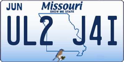 MO license plate UL2J4I