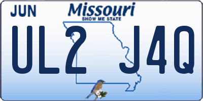 MO license plate UL2J4Q