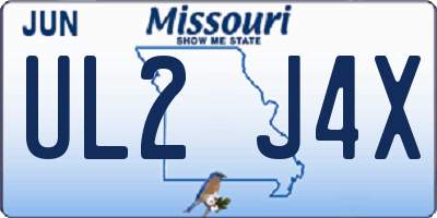 MO license plate UL2J4X