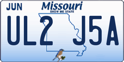 MO license plate UL2J5A