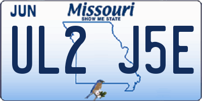 MO license plate UL2J5E