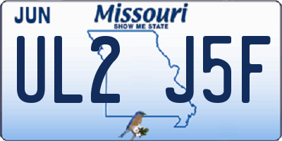 MO license plate UL2J5F