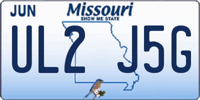 MO license plate UL2J5G
