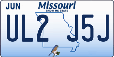 MO license plate UL2J5J