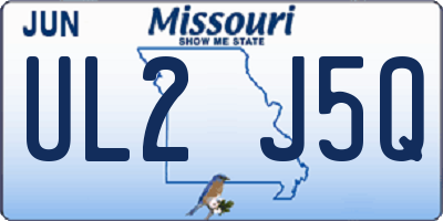MO license plate UL2J5Q