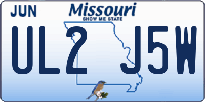 MO license plate UL2J5W