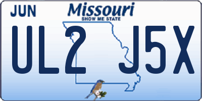 MO license plate UL2J5X
