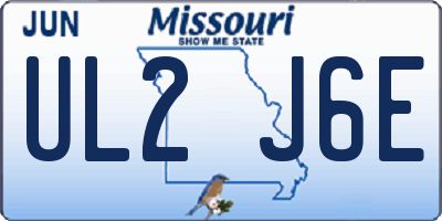MO license plate UL2J6E