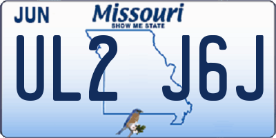 MO license plate UL2J6J
