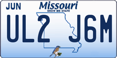 MO license plate UL2J6M