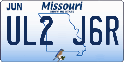 MO license plate UL2J6R