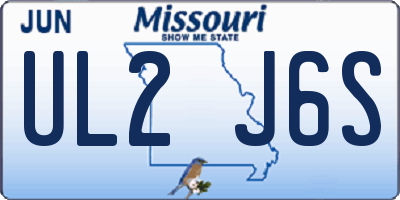 MO license plate UL2J6S