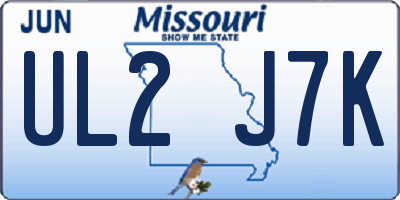MO license plate UL2J7K