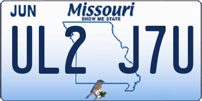 MO license plate UL2J7U