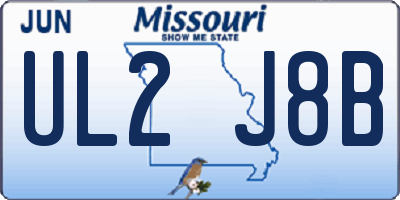 MO license plate UL2J8B