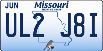 MO license plate UL2J8I