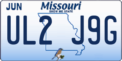 MO license plate UL2J9G