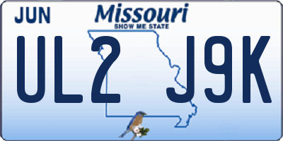 MO license plate UL2J9K