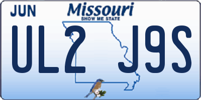 MO license plate UL2J9S