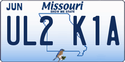 MO license plate UL2K1A