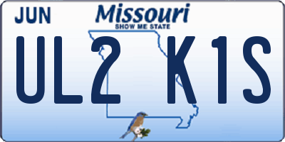 MO license plate UL2K1S