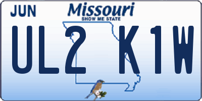 MO license plate UL2K1W