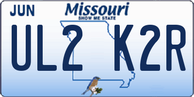MO license plate UL2K2R