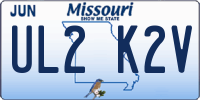 MO license plate UL2K2V