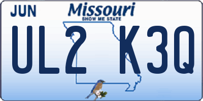 MO license plate UL2K3Q