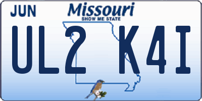 MO license plate UL2K4I