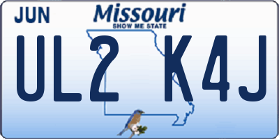 MO license plate UL2K4J