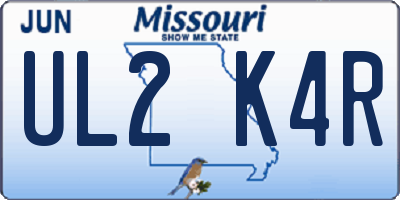 MO license plate UL2K4R