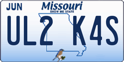 MO license plate UL2K4S