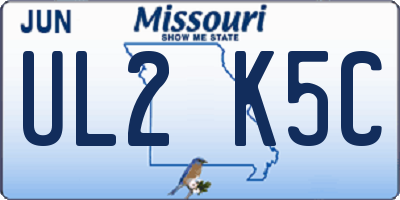 MO license plate UL2K5C