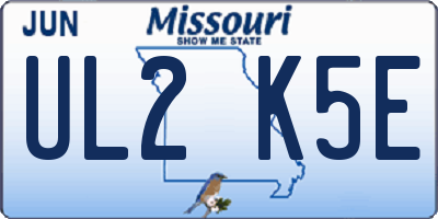 MO license plate UL2K5E