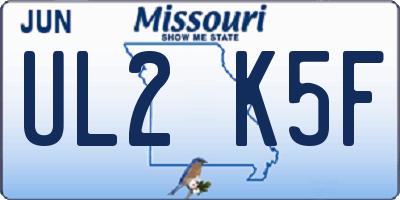 MO license plate UL2K5F